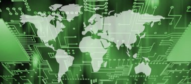 Silueti dünyanın birçok parçalardan oluşan imge