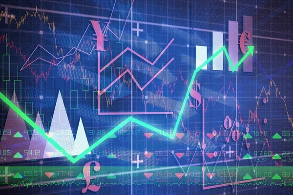 Seta contra gráfico — Fotografia de Stock