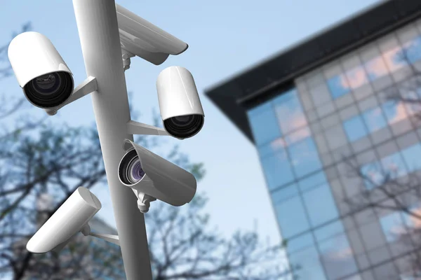 Samengestelde afbeelding van cctv-camera — Stockfoto