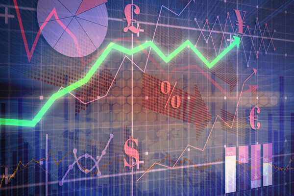 green arrow against curve graph