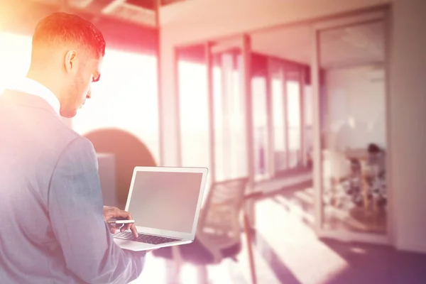 Gerichte zakenman met laptop — Stockfoto