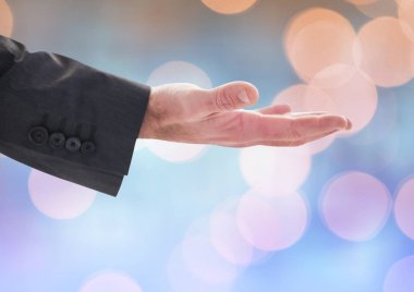 El ile parlak ışık bokeh arka plan açık