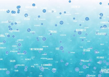 Beyaz ve mavi ağ mavi degrade karşı