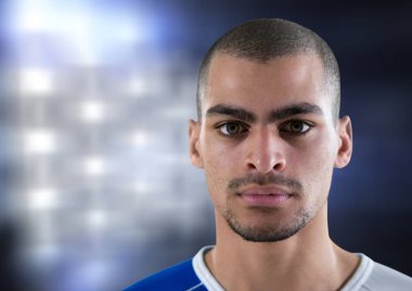 bir futbolcu ışıklar arka plan ile ön plan