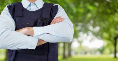 Dışarıda güvenlik adam Park