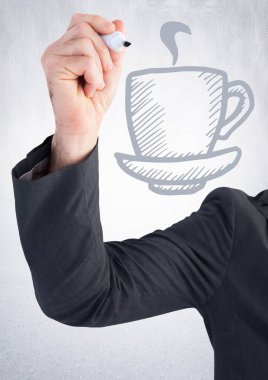 Kahve doodle yazma el 