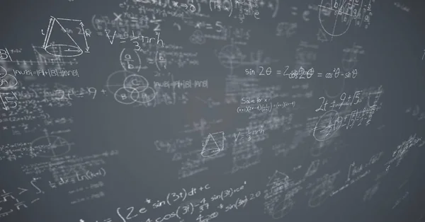 Білі математичні каракулі та сірий фон — стокове фото