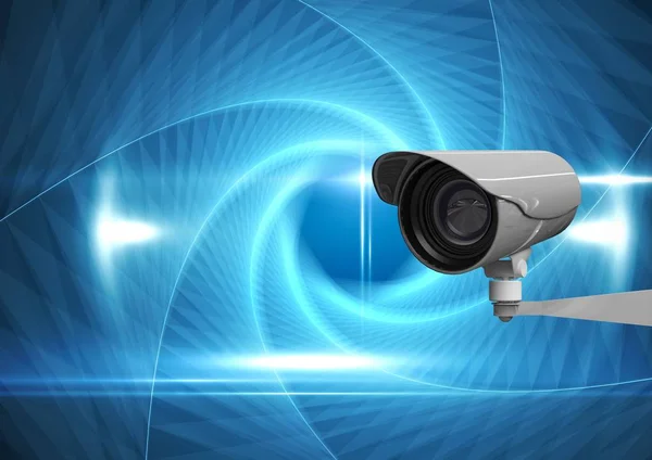 Cámara CCTV contra imagen compuesta digital — Foto de Stock