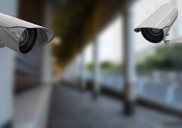 CCTV-camera's in gebouw — Stockfoto