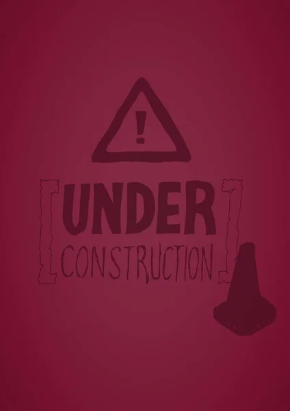 Maroon with construction doodle — Stock Photo, Image
