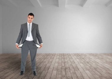 Bos bir odada boş cep işadamı