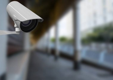 Bulanık bir sokak CCTV kontrollü