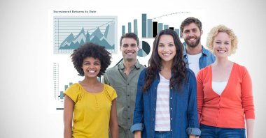 Grafikler karşı ayakta hipsters