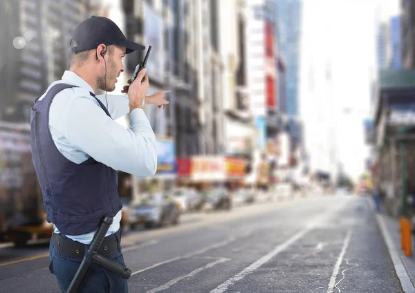 Biztonsági ember a város utca — Stock Fotó
