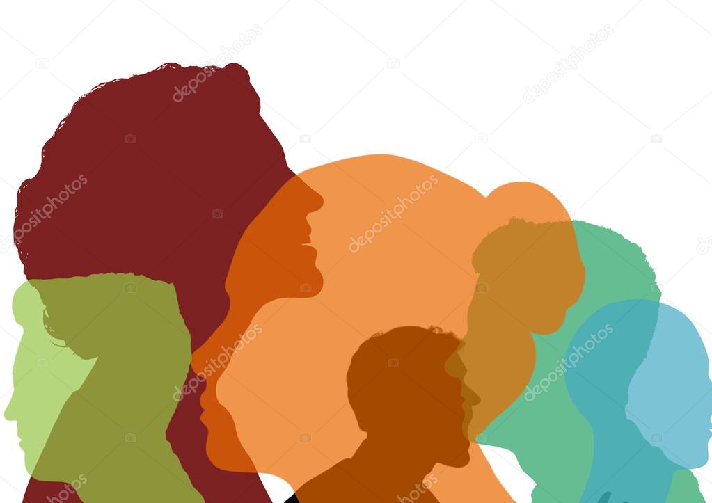 head color silhouettes overlaps