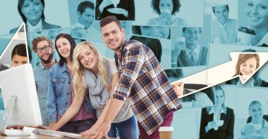 Bilgisayarda çalışarak hipsters 