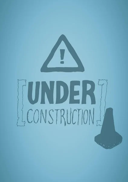 Blue background with construction doodle — Stock Photo, Image