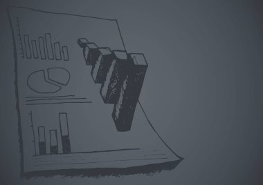 İş kadın kalem ve beyaz fikir bölümle orta doodle 