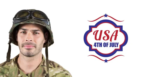 Az USA-ban, július 4 katona — Stock Fotó