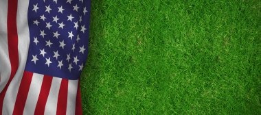 çim karşı Amerikan bayrağı