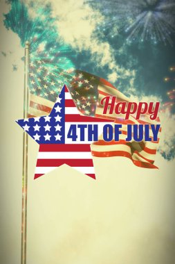 yıldız şekli metin Amerikan bayrağı