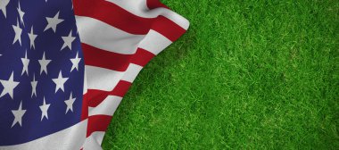 karşı ABD bayrağı çimen