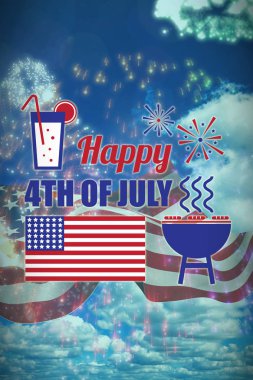 Independence day decoration with text clipart