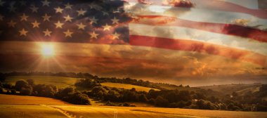 ülke sahne karşı Amerikan bayrağı