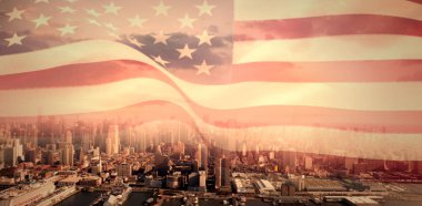 cityscape karşı Amerika Birleşik Devletleri ulusal bayrak