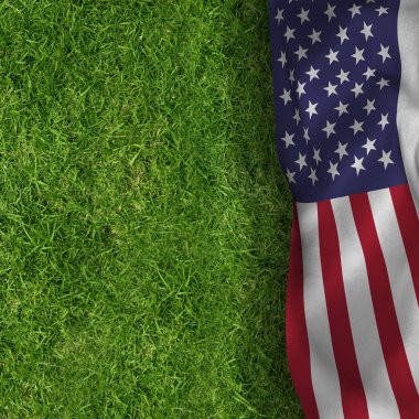 çim karşı Amerikan bayrağı