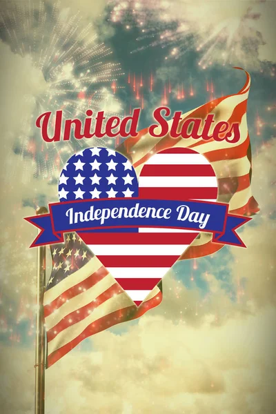 Forma de corazón con texto del Día de la Independencia — Foto de Stock