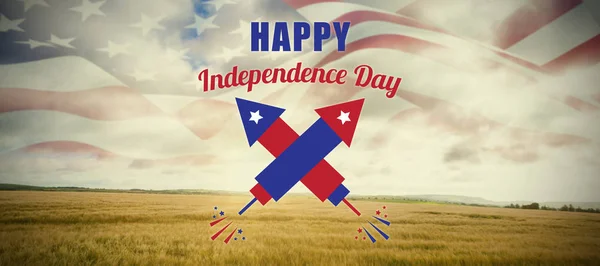 Happy Independence Day text — Stock Photo, Image
