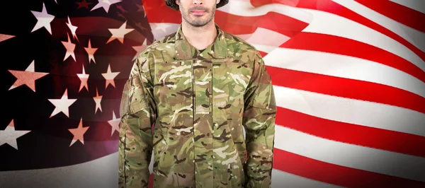 Confident soldier standing — Stock Photo, Image