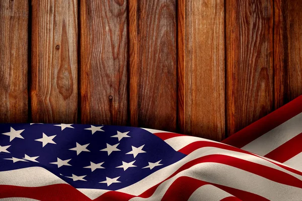 Flaga USA przeciwko drewna — Zdjęcie stockowe