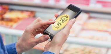 Arama metin simgesi olan taksi