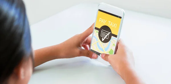 Betala Taxi text karta — Stockfoto
