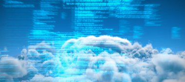 Bulutlar gökyüzü karşı doğal bakış Birleşik resim