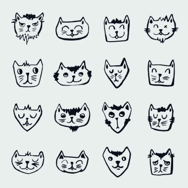 Vektör Icon set kedi