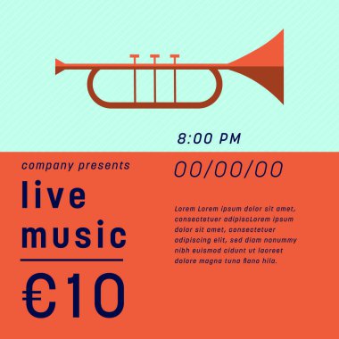 metin ve enstrüman simgesi olan konser pass