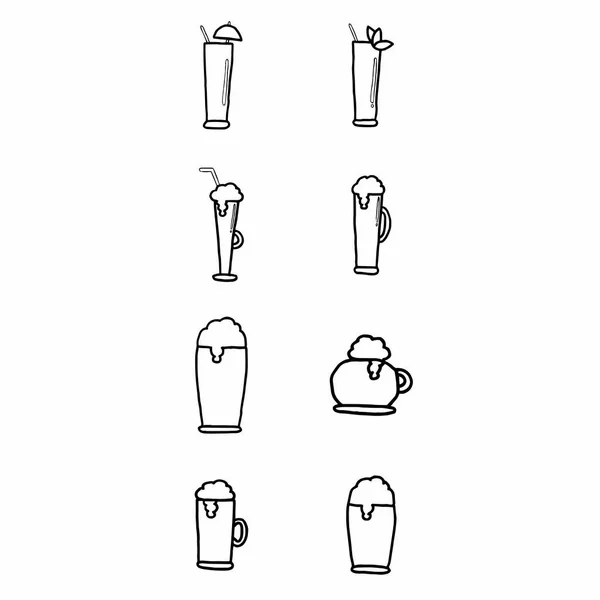 Ensemble vectoriel de divers verres à boisson — Image vectorielle