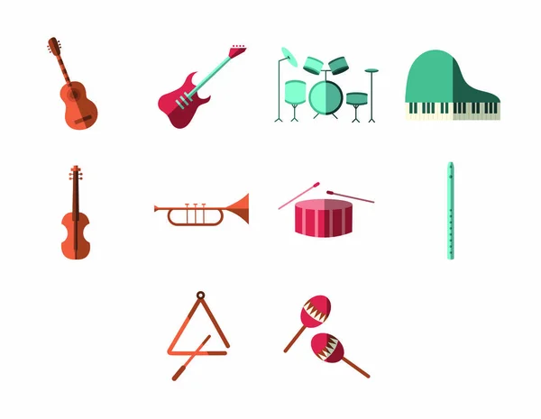 Conjunto vectorial de instrumentos musicales — Vector de stock