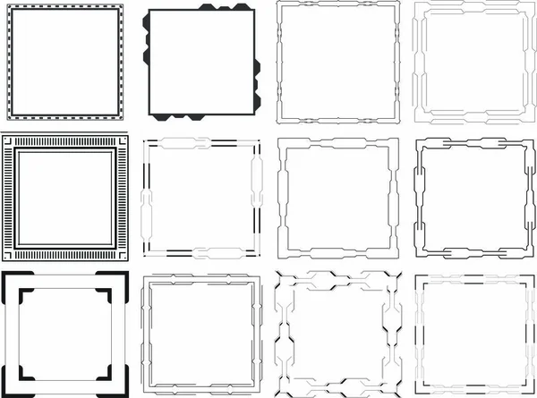 Conjunto de iconos vectoriales de marcos espejo — Archivo Imágenes Vectoriales