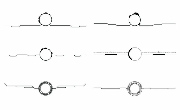 Conjunto de líneas y círculo de iconos vectoriales — Archivo Imágenes Vectoriales