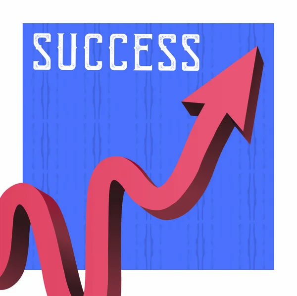 Arrow with success text — Stock Vector
