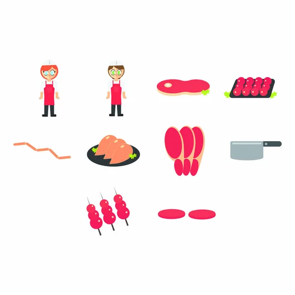 Icono vectorial de chefs y comidas — Archivo Imágenes Vectoriales