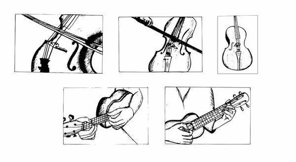 Художник грає на музичному інструменті — стоковий вектор