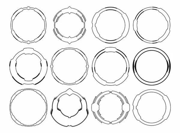 Conjunto de ícones vetoriais de molduras circulares —  Vetores de Stock