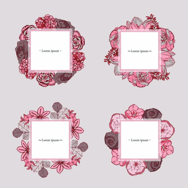 Carte de vœux avec texte et motif floral — Image vectorielle