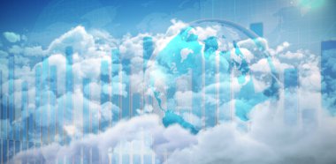 Küresel iş grafik mavi Birleşik resim