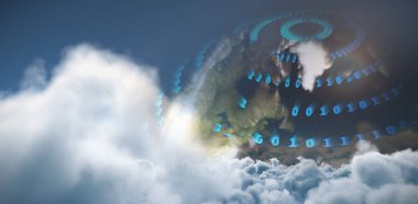 Güneş güneşli gün boyunca cennet içinde cennet gibi bakış Birleşik resim